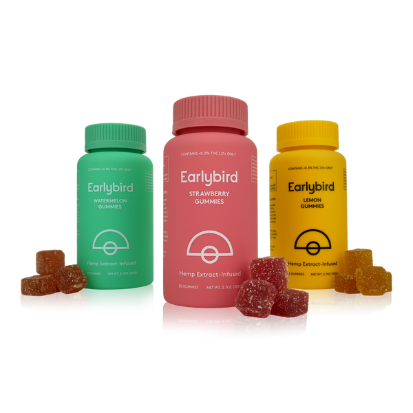 Earlybird CBD - Full Spectrum CBD Gummies - 3-pack - Strawberry, Watermelon, Lemon