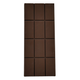 Dark chocolate bar with a grid pattern on a white background