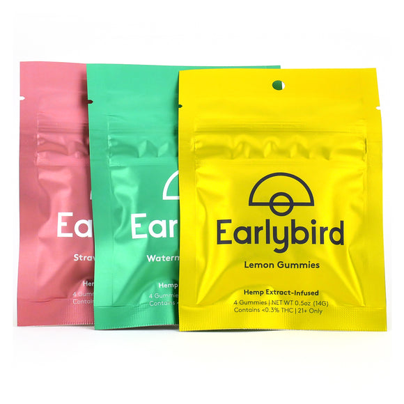 Earlybird CBD - Full Spectrum CBD Gummies - Flavor Trio - 4 Pack - 3 Pouches